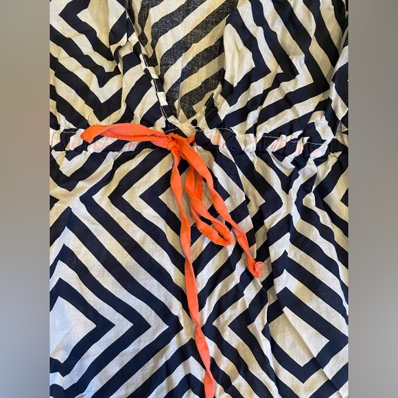 Chevron Aztec Swim Cover up Navy White Sleeveless Small - Picture 2 of 5